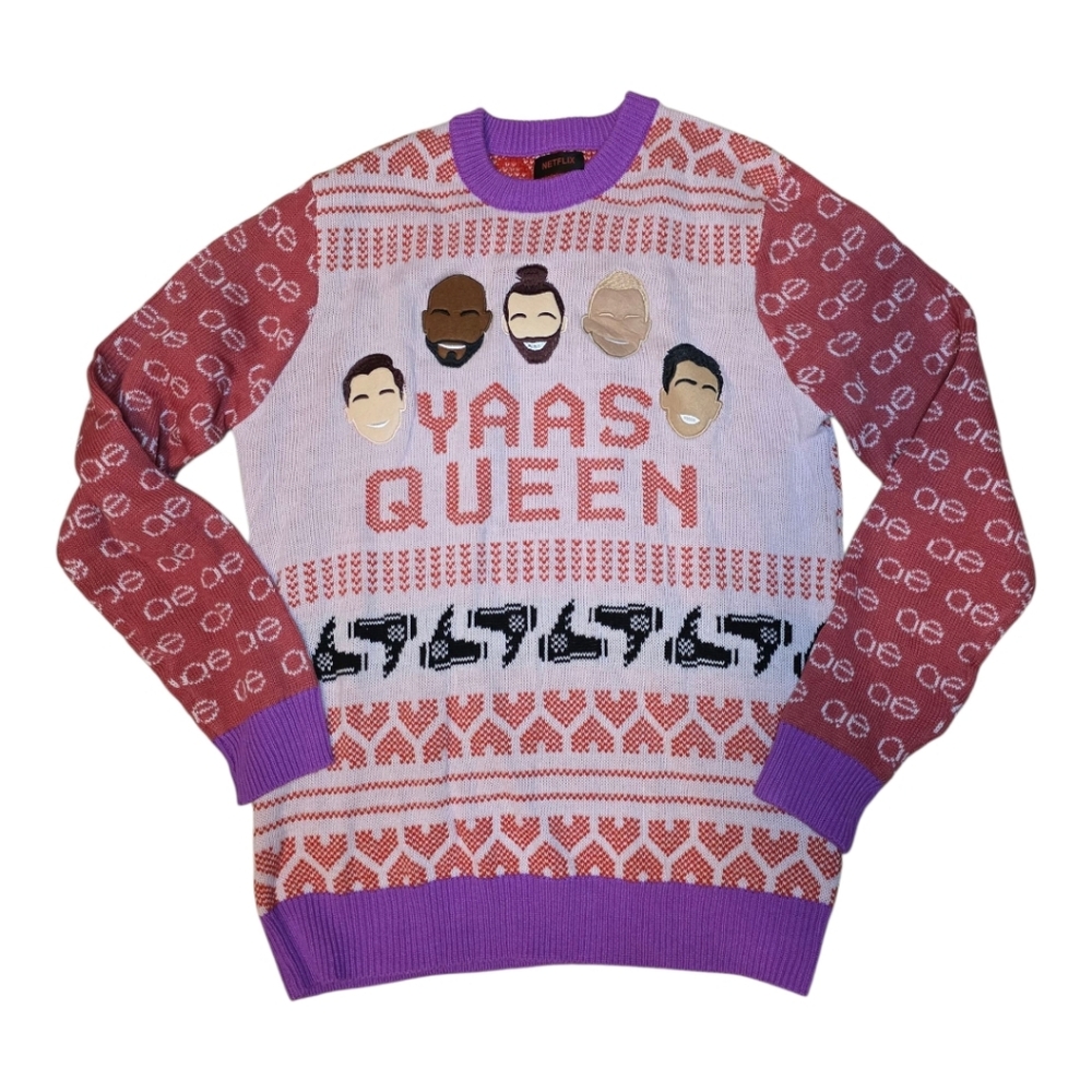 QUEER EYE Knit Ugly Christmas Sweater‎ Crew Netflix - Size XL